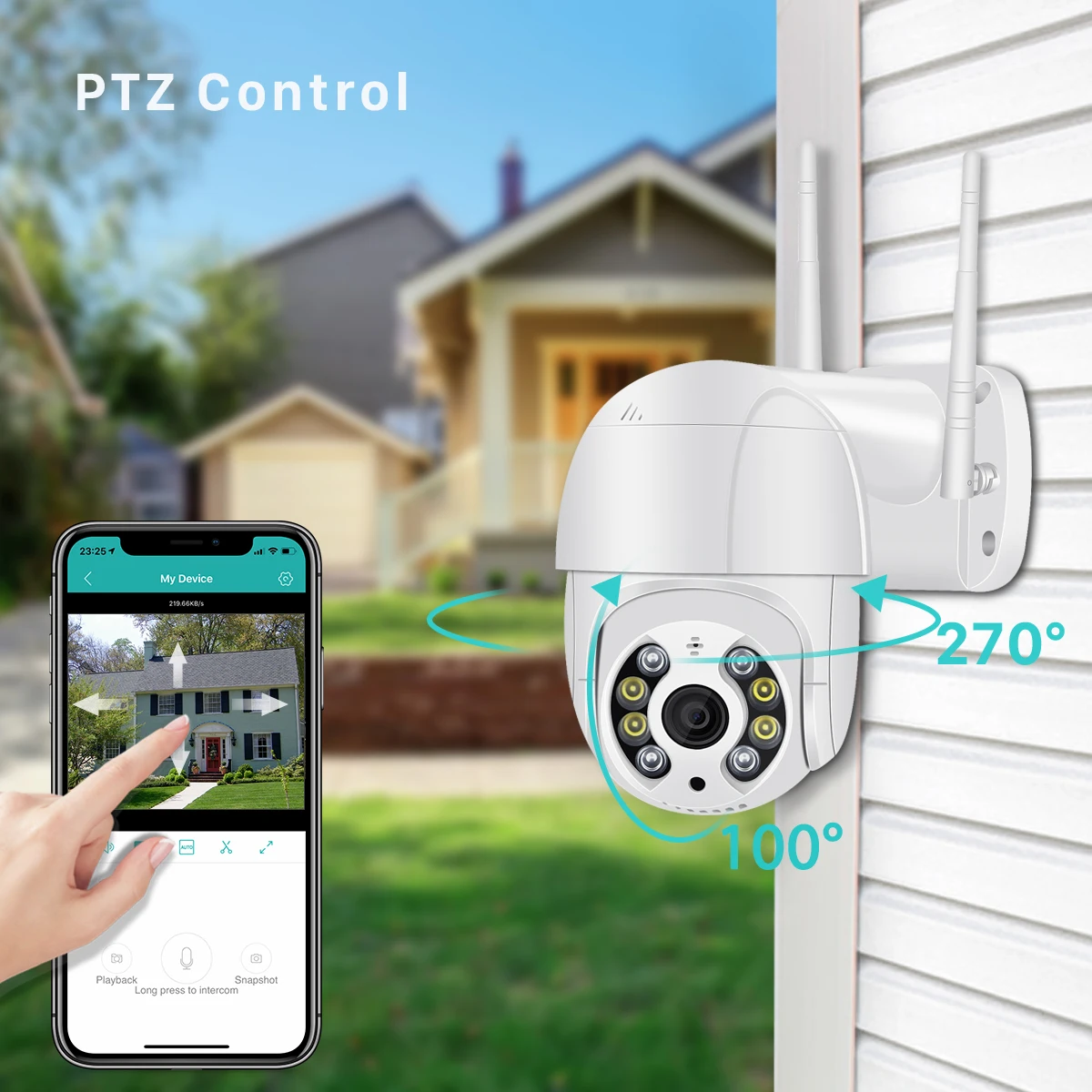 5MP PTZ IP Camera Wifi Outdoor AI Human Detection Audio 1080P Wireless Security CCTV Camera P2P RTSP 4X Digital Zoom Wifi Camera - Image 2