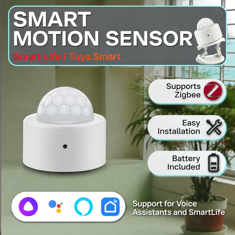Motion Sensor Zigbee 3.0 Smart Human Body PIR Sensor Infrared Detector Security Alarm Sensor Support Z2M Home Assistant