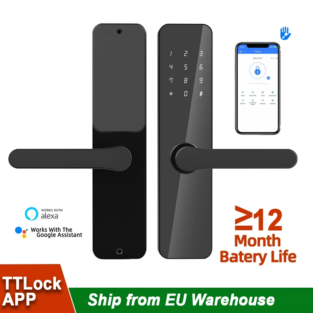 Smart Door Lock with TTlock/TThotel App, App Control, 6+ Month Standby, EU Warehouse, for Apartments, Hotels & Home Use - Image 2