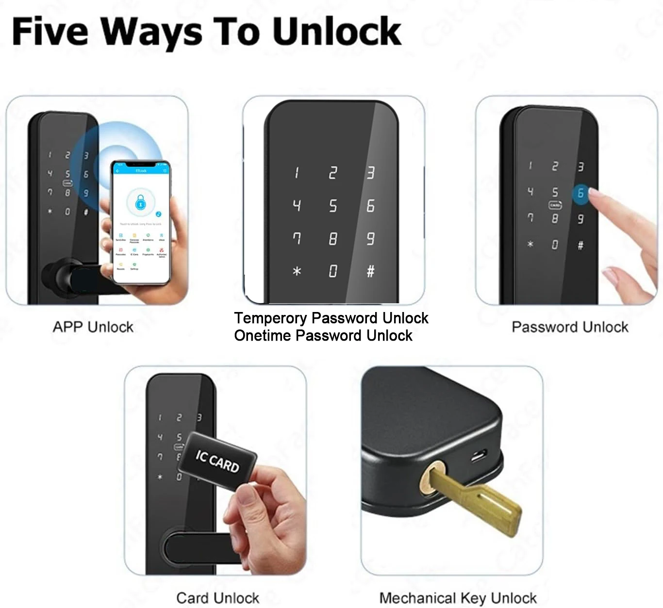 Smart Door Lock with TTlock/TThotel App, App Control, 6+ Month Standby, EU Warehouse, for Apartments, Hotels & Home Use - Image 3