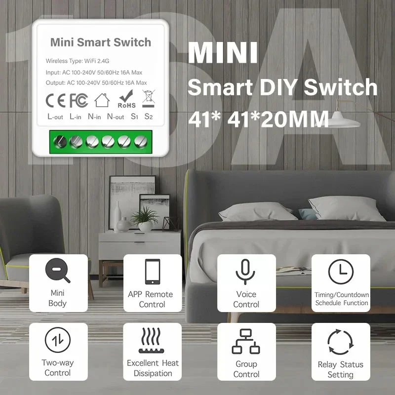 Smart WiFi/Zigbee 3.0 Switch 16A 20A Module Relay Breaker 2-way Control Work with Tuya Smart Life APP Alexa Home Assistant - Image 5