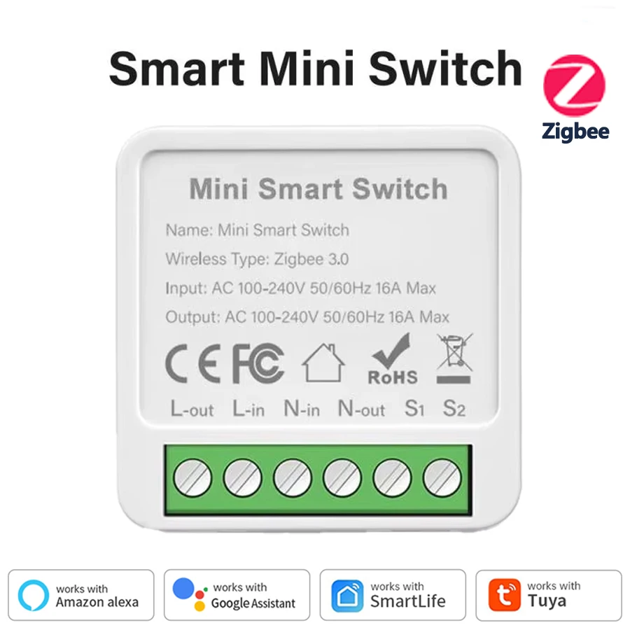 Smart WiFi/Zigbee 3.0 Switch 16A 20A Module Relay Breaker 2-way Control Work with Tuya Smart Life APP Alexa Home Assistant - Image 7