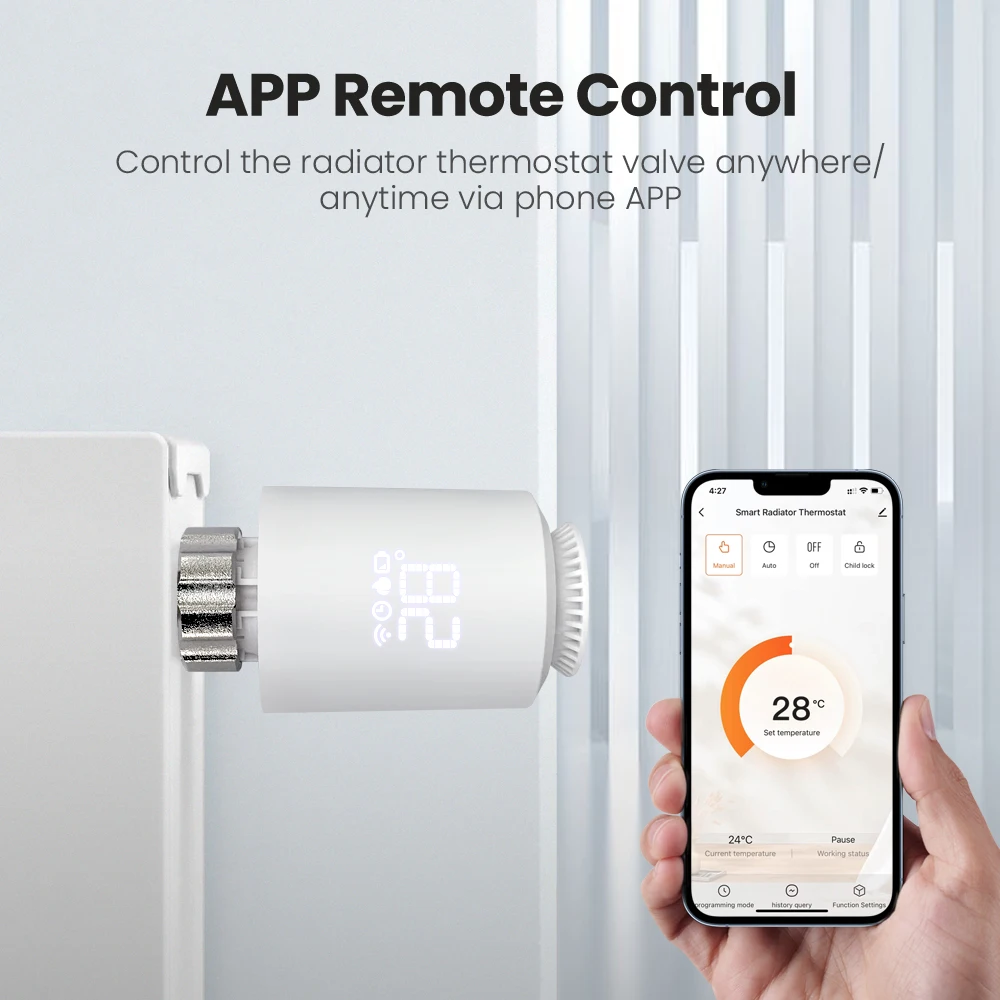 AVATTO ZigBee3.0 Thermostat Radiator Actuator Smart TRV Thermostatic Valve Controller Works With Tuya Alexa Google Home Alice - Image 2