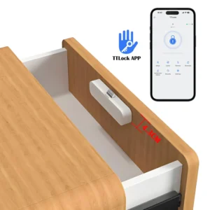 TTLock App Invisible Smart Cabinet Lock, Drill-Free Keyless RFID Card Electronic Hidden Drawer Lock for Furniture Wardrobe Offic
