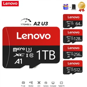 Lenovo 1TB Memory Card Class 10 High Speed 4K Ultra-HD Video TF Flash Cards 2TB 1TB 256GB 128GB TF Card for Phones Camera Drone