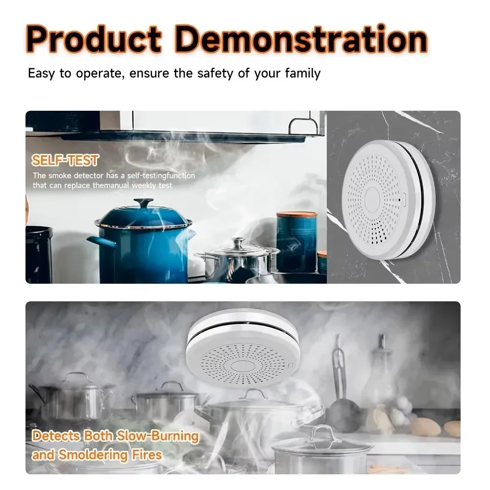 Tuya WiFi 2 in 1 CO & Smoke Detector Smart Life APP Control 85DB Sound Light Alarm Home Security - Image 2
