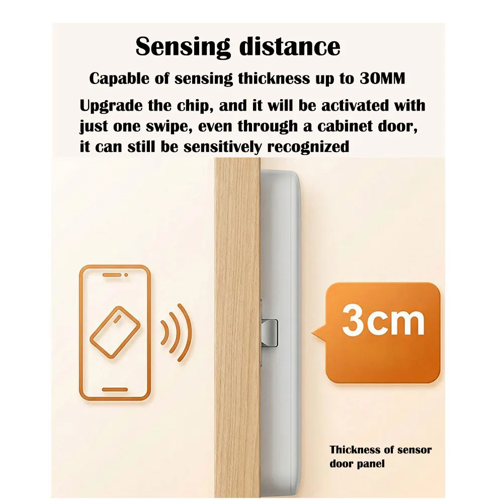 TTLock App Invisible Smart Cabinet Lock, Drill-Free Keyless RFID Card Electronic Hidden Drawer Lock for Furniture Wardrobe Offic - Image 6