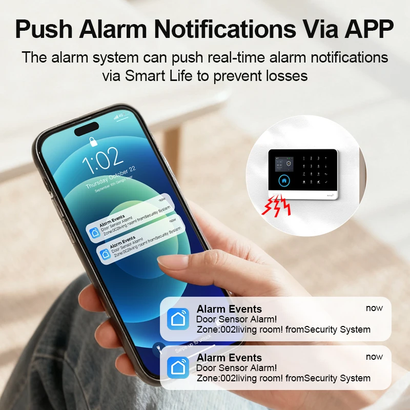 GSM Alarm System for Home Works with TUYA Smart Home App Burglar Security 433MHz 2G WiFi Alarm Wireless Control PG103 - Image 5