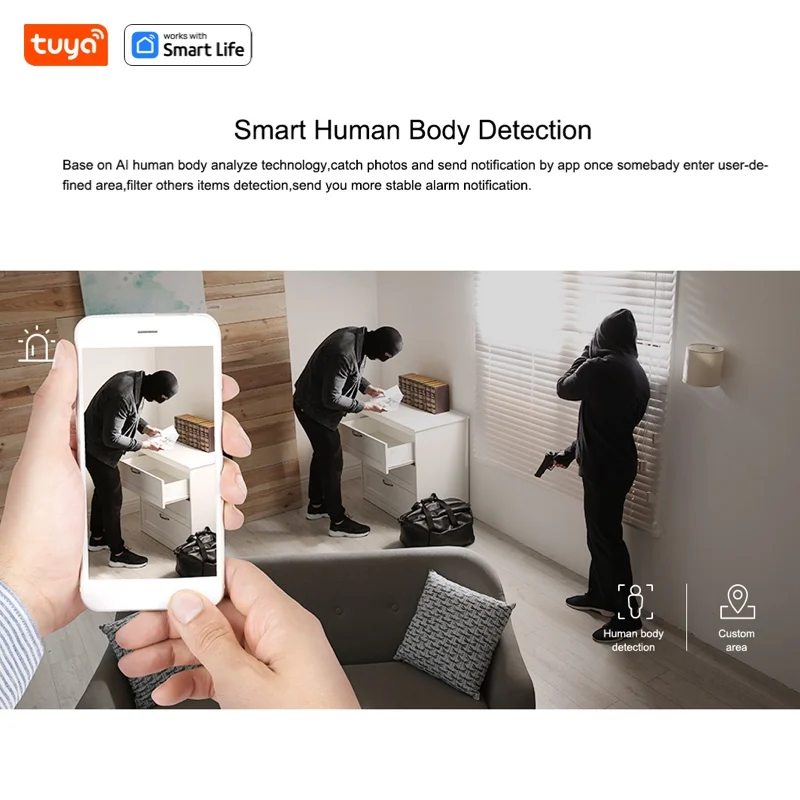 Tuya Smart 1080p Wi-Fi Smart Home Security Camera 2MP, HD,Real-time APP Alerts, 2-Way Audio, with Motion Tracking for Baby & Pet - Image 5