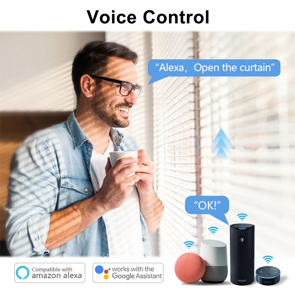 LoraTap WiFi Curtains Blinds Roller Shutter Switch Backlight Tuya Smart Life App Remote Control Google Home Alexa Voice - Image 3