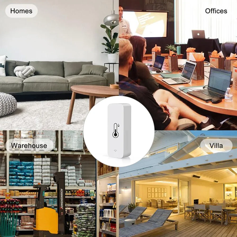 Tuya WiFi Zigbee Temperature Humidity Sensor Smart Home Indoor Hygrometer APP Monitoring Work with Google Home SmartLife Alexa - Image 6