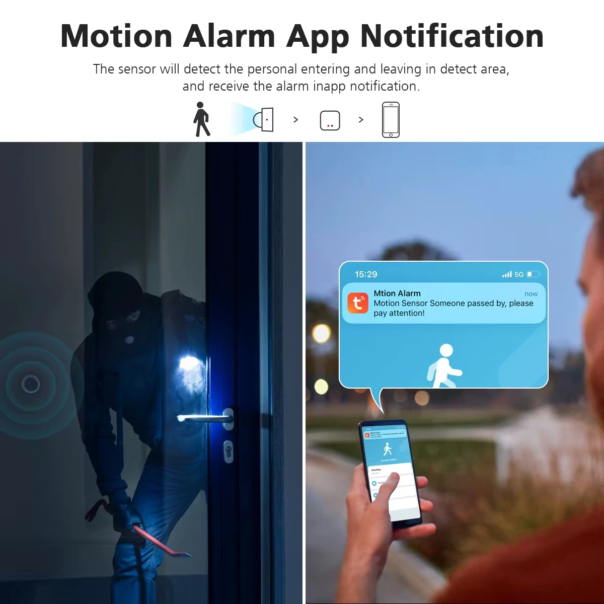 Motion Sensor Zigbee 3.0 Smart Human Body PIR Sensor Infrared Detector Security Alarm Sensor Support Z2M Home Assistant - Image 5